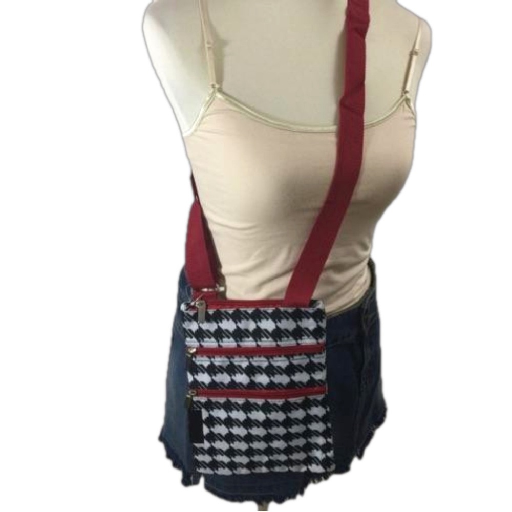 Black and Red Hood Tooth Crossbody Bag